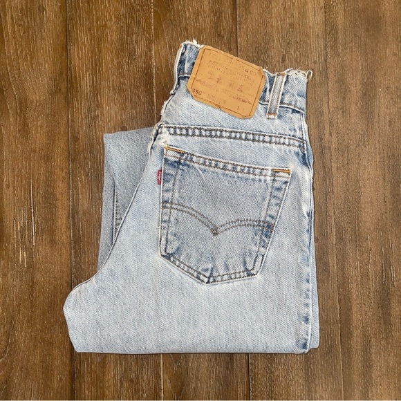 VINTAGE Levi's 550 Jeans Women’s 24 x 32 Long High Rise Y2K Tapered Mom Jean 90s - Picture 2 of 15